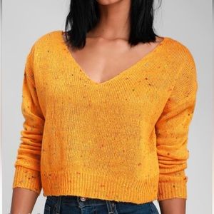 Lulus Sprinkles on Top Orange Rainbow Speckled
Sweater Top S